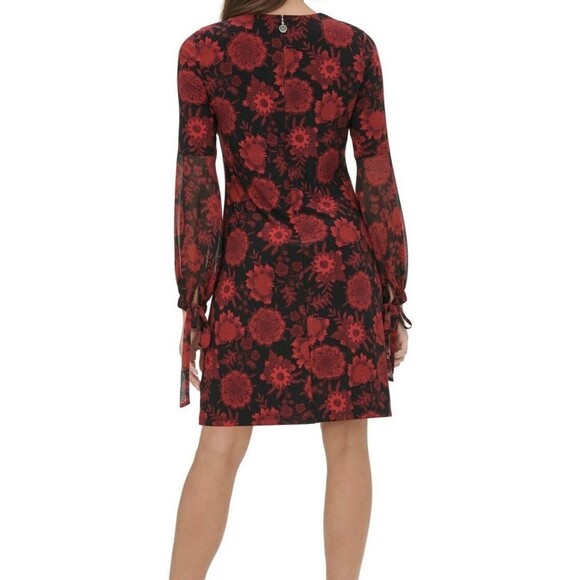 Tommy Hilfiger Women’s Shift Dress Size 2 Floral Long Sleeve Zipper Back - Picture 2 of 12